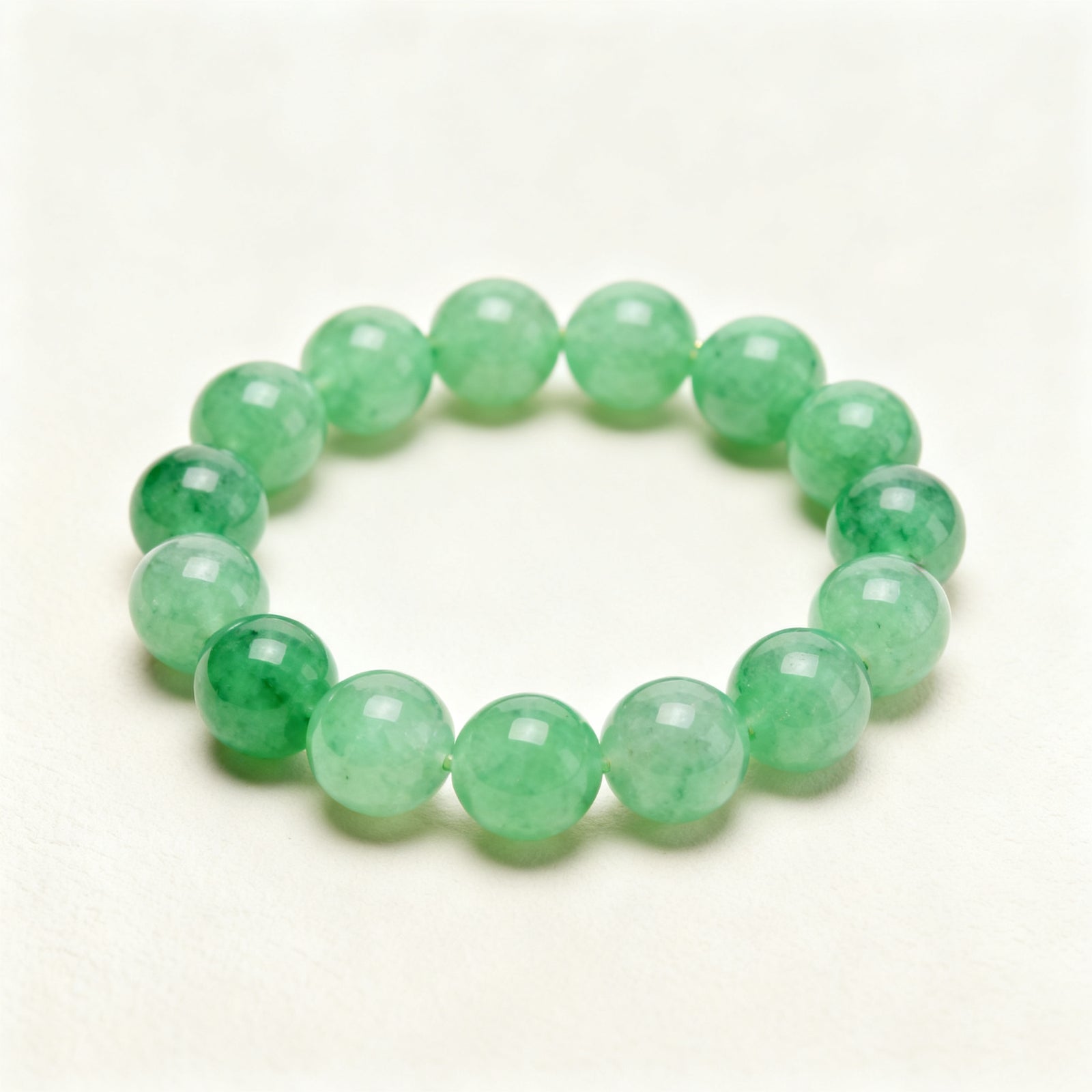 Chrysoprase crystal bracelet main product view - apple green 8mm beads | Vincryst