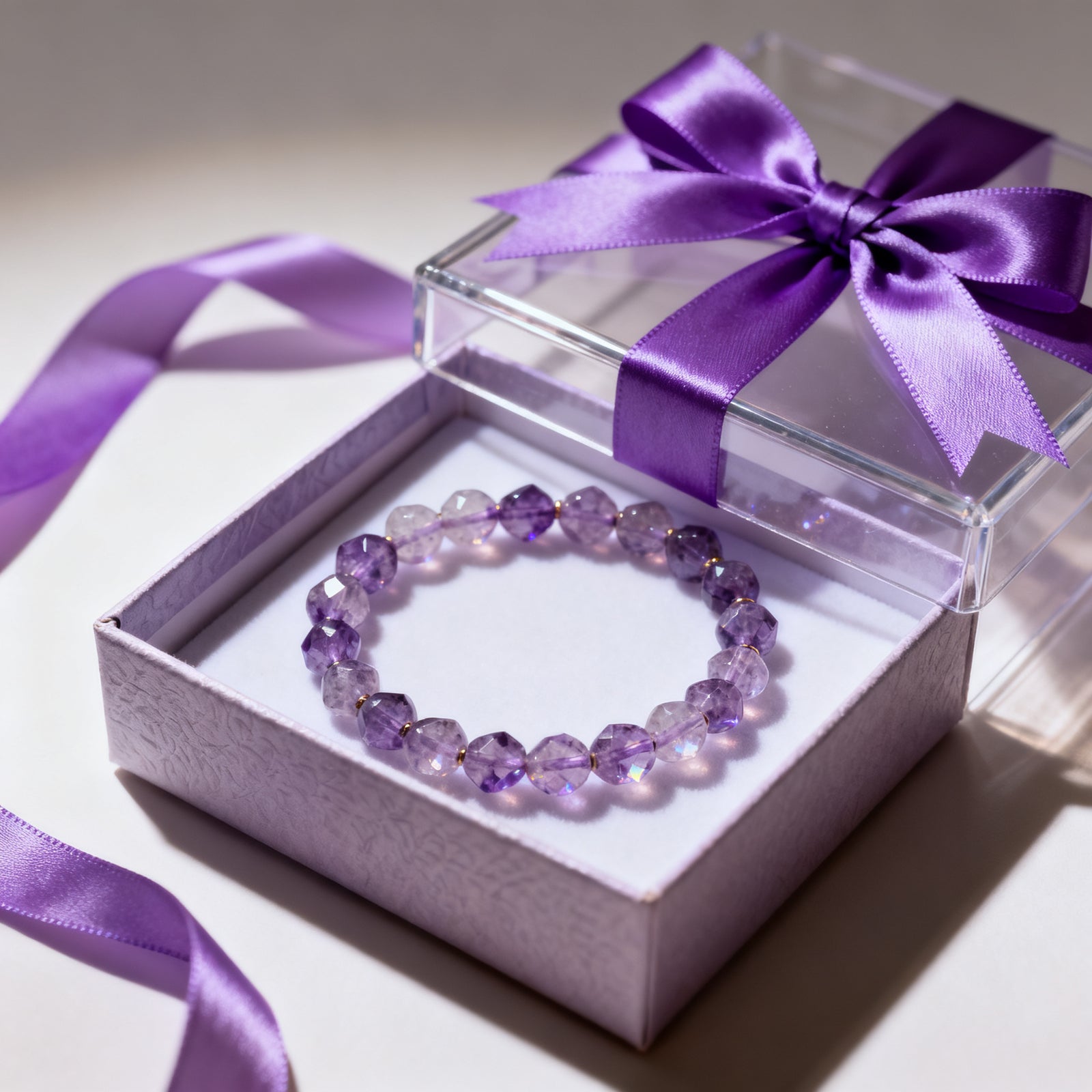 Lavender Amethyst Bracelet Gift Box Unboxing