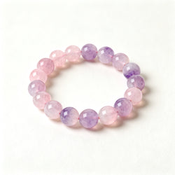 Kunzite crystal bracelet main product view - pink lilac 8mm beads | Vincryst