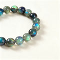 Labradorite crystal bracelet main product view - iridescent blue flash 8mm beads | Vincryst