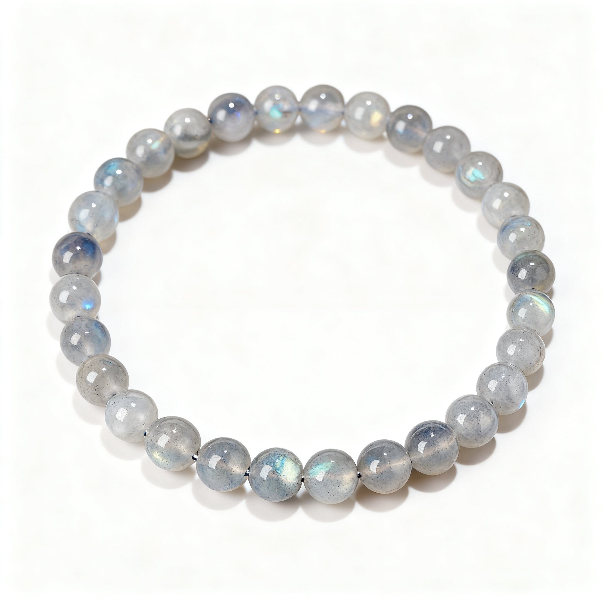 Natural Labradorite Moonstone beaded bracelet for Balance & Hope - Moonstone Balance Hope Bracelet