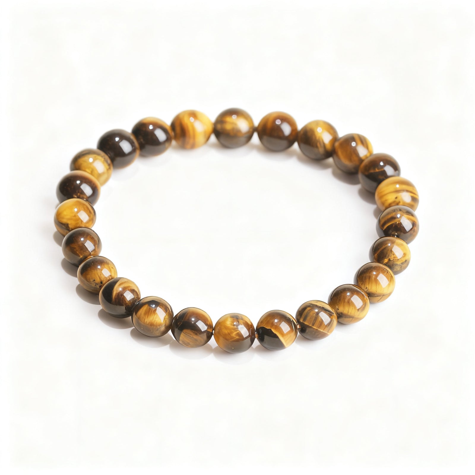 Natural Tiger's Eye beaded bracelet for Confidence & Strength - Tiger's Eye Confidence Strength Bracelet