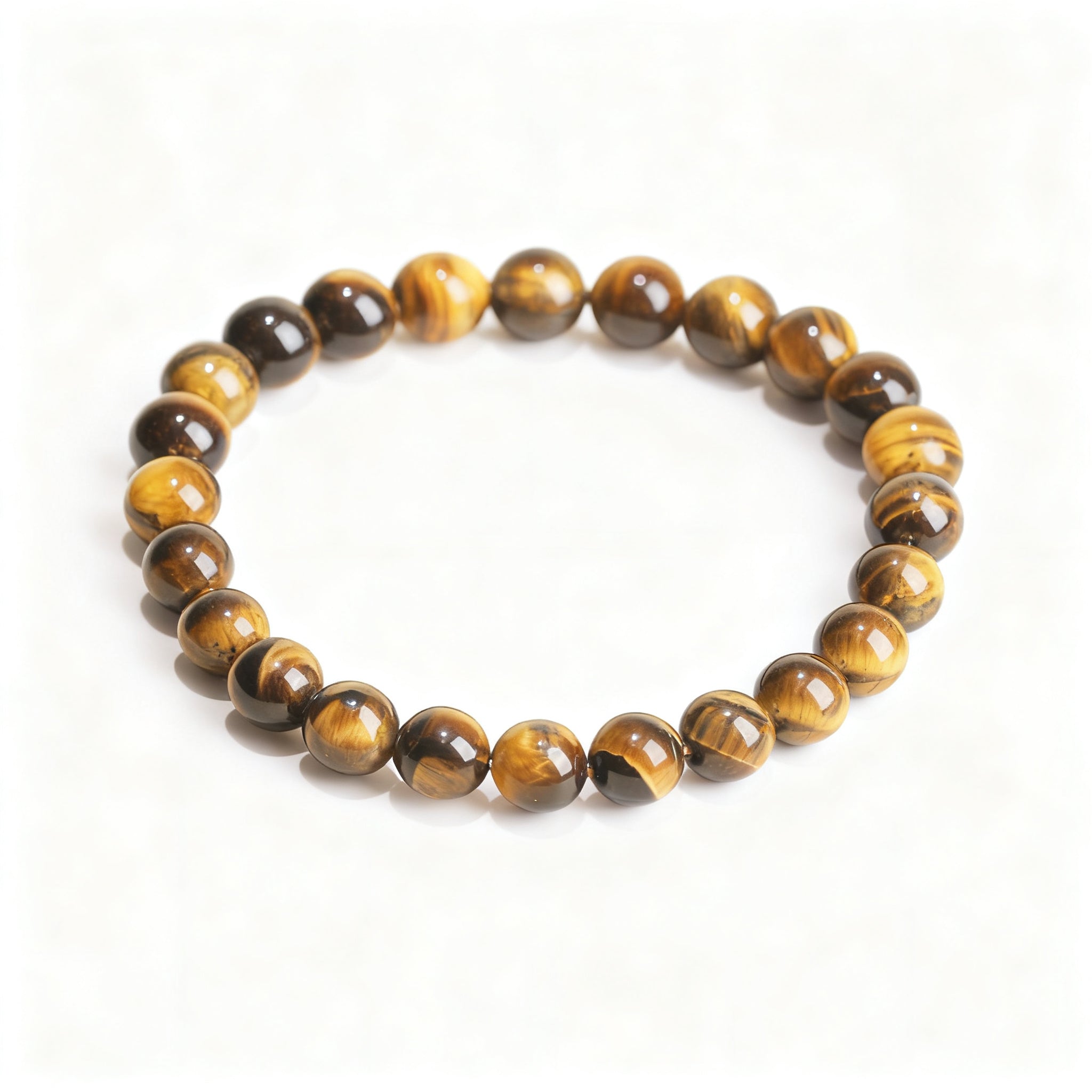 Natural Tiger's Eye beaded bracelet for Confidence & Strength - Tiger's Eye Confidence Strength Bracelet