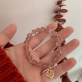 Strawberry Quartz Fortune Charm Bracelet — Abundance & Love