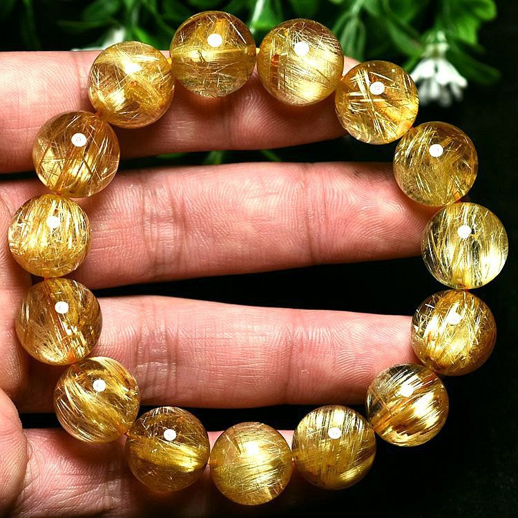 Pulsera de Cuarzo Rutilado con Oro