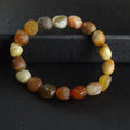Natural Alxa vein agate raw stone handcrafted bracelet colorful seed agate beads