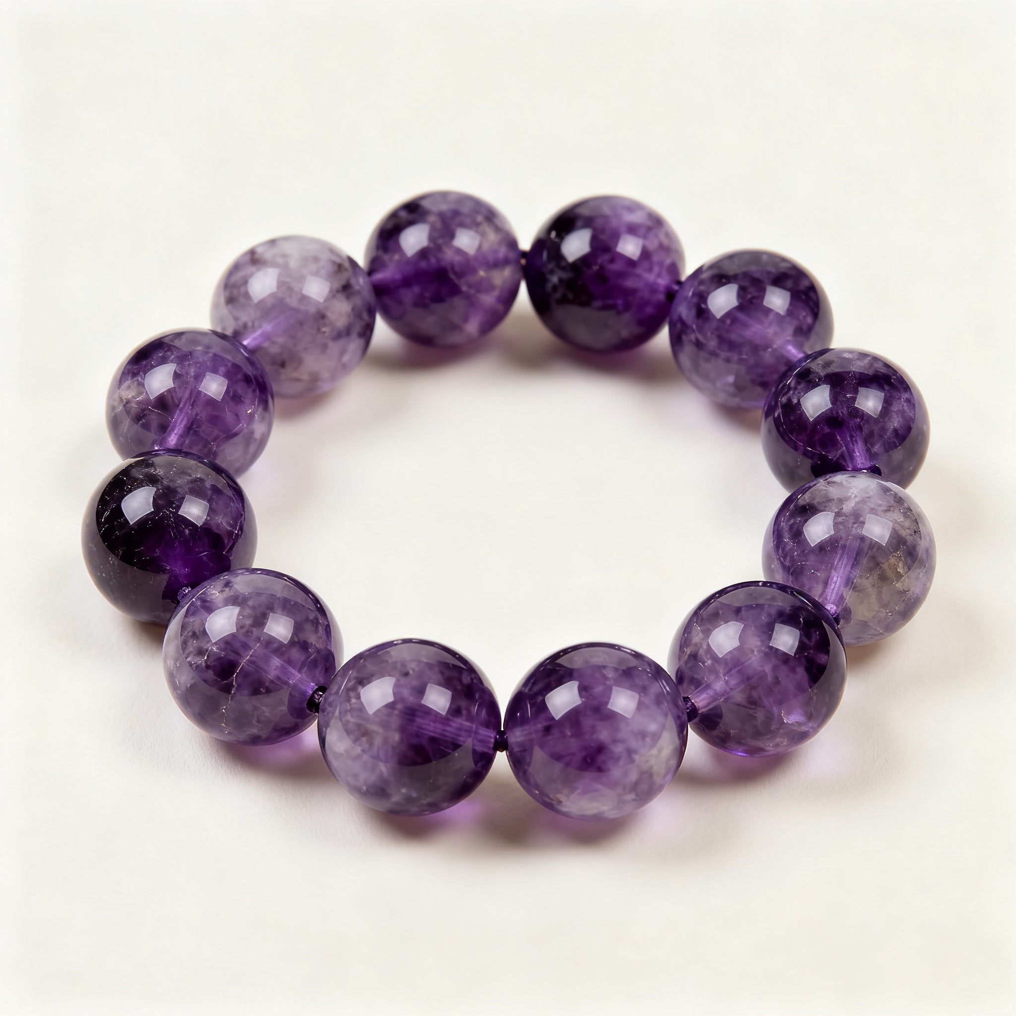 Natural Uruguayan Amethyst Crystal Bracelet - Healing for Sleep & Calm