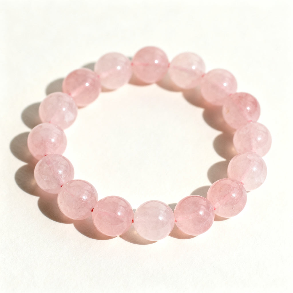 Natural Madagascar Rose Quartz Crystal Bracelet - Love & Heart Healing