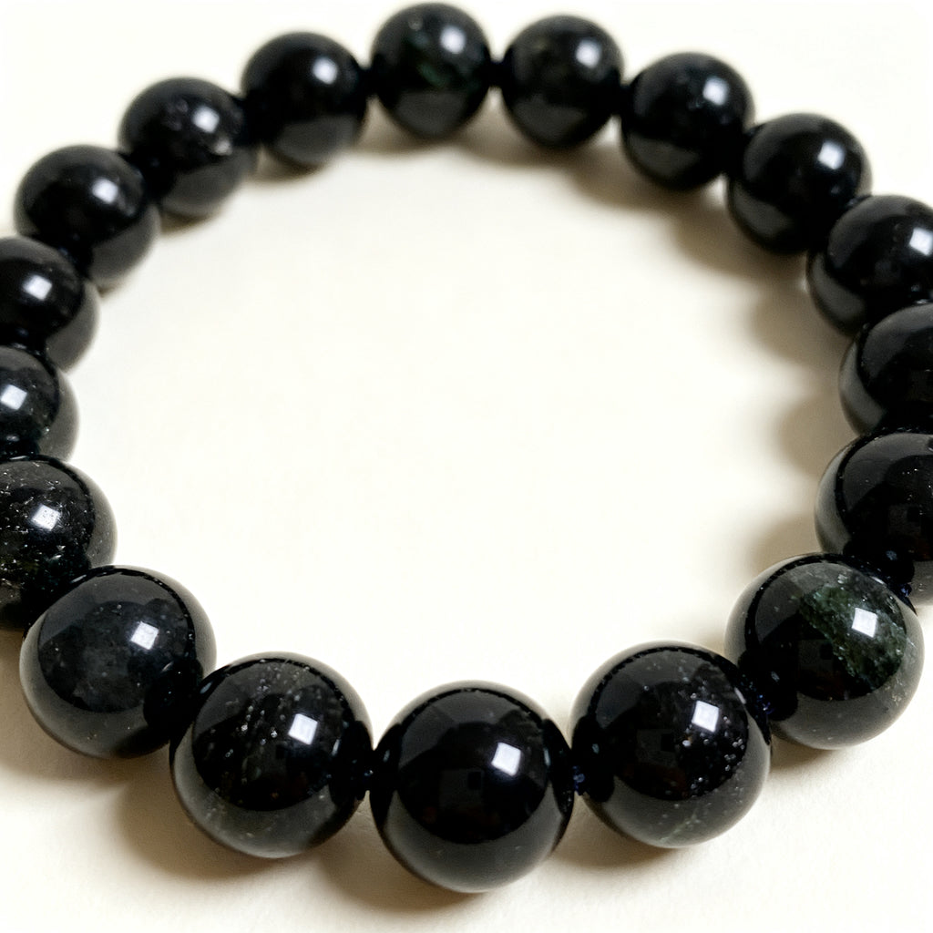 Natural Brazilian Black Tourmaline Crystal Bracelet - Energy Protection & Grounding