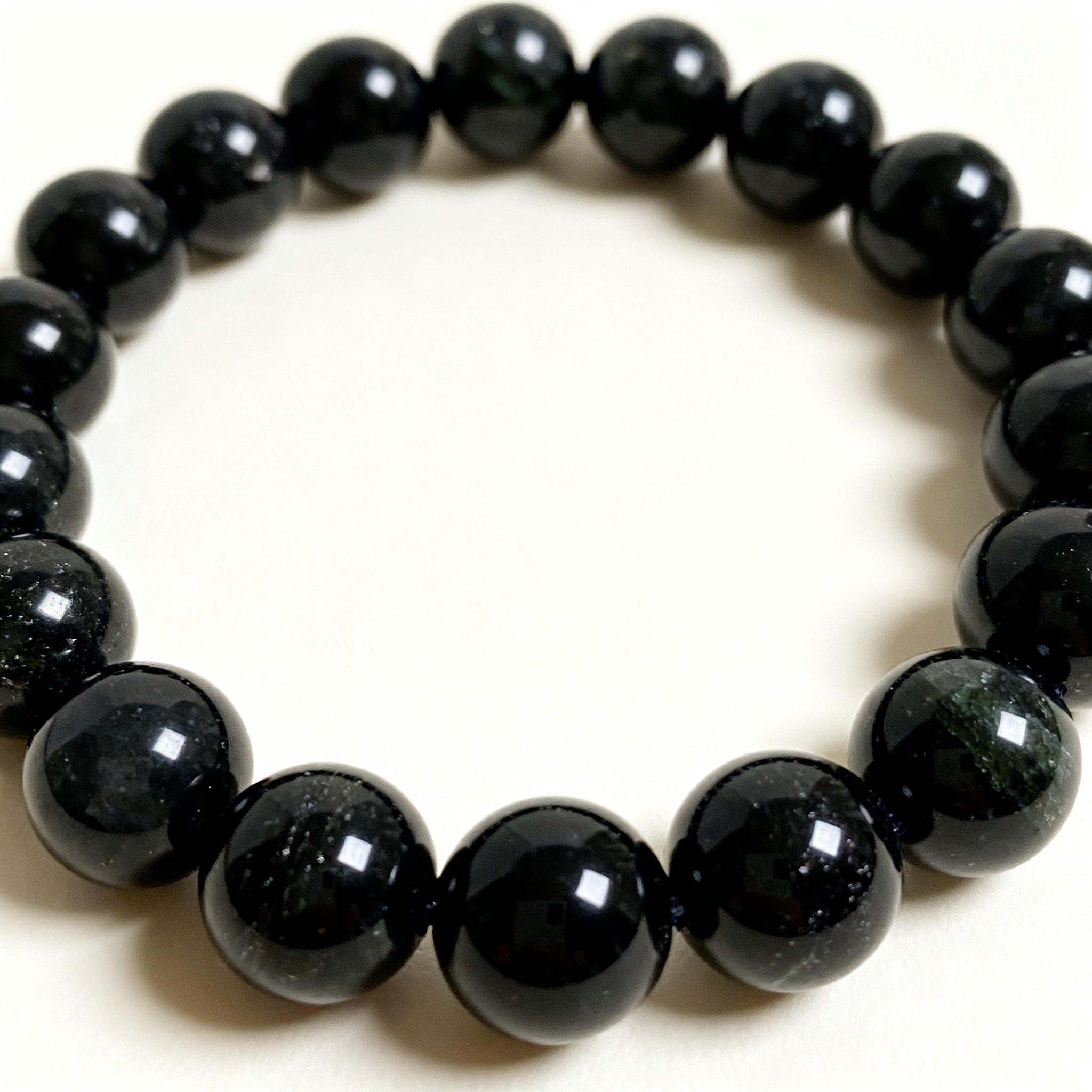 Natural Brazilian Black Tourmaline Crystal Bracelet - Energy Protection & Grounding