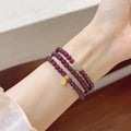 Natur granat armband – tiefe weinrote Januar-Geburtssteinperlen