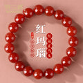 Natural Red Agate Bracelet — 8mm beads