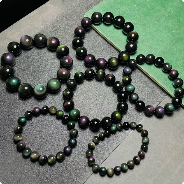 Natural prehnite crystal bracelet - real product photo