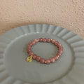 Pink Strawberry Quartz Blessing Bracelet — Love & Luck Charm