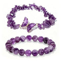 Purple Butterfly Chip Bracelet Set - Purple Quartz Mix chip bracelet