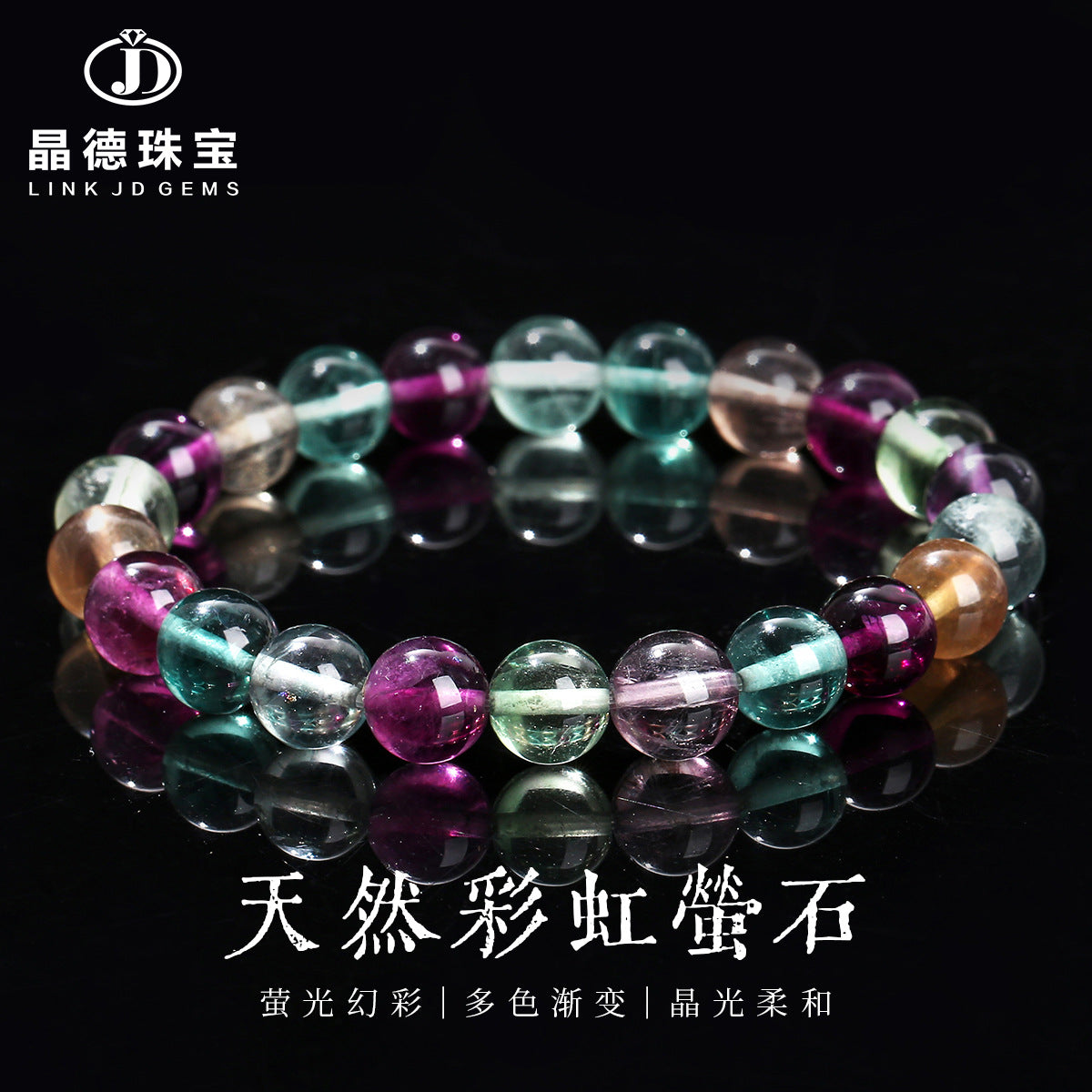 Pulsera de fluorita arcoíris