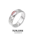 Anillo de cuarzo rosa de plata 925